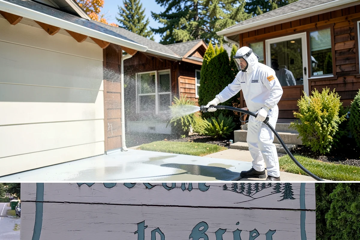 Low-Pressure Washing in Brier, Snohomish County, WA - Suited to any season, with the region's wetter months being the most common time growth demands attention.