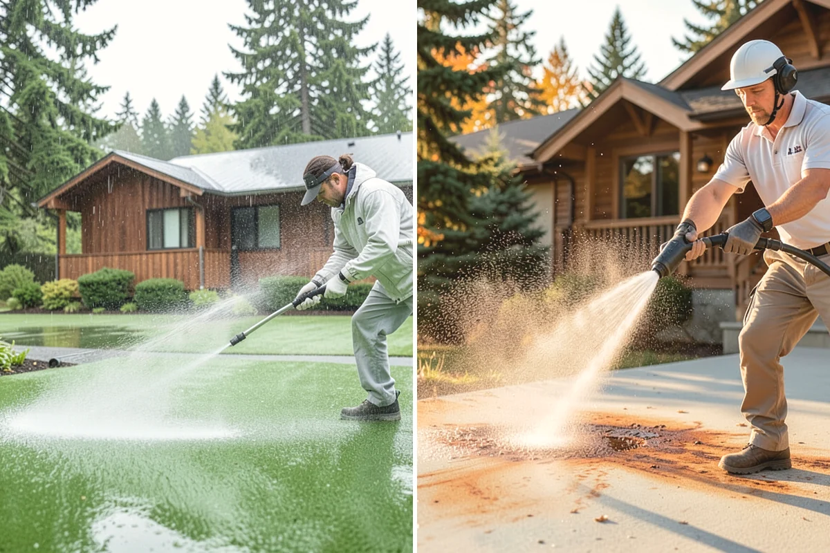 Low-Pressure Washing in Covington, King County, WA - Test the surface to confirm the safe pressure range
