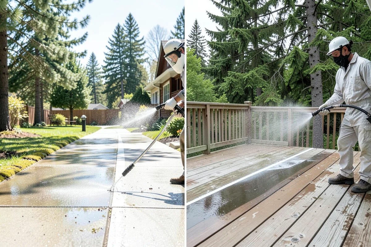 Low-Pressure Washing in DuPont, Pierce County, WA - Test the surface to confirm the safe pressure range