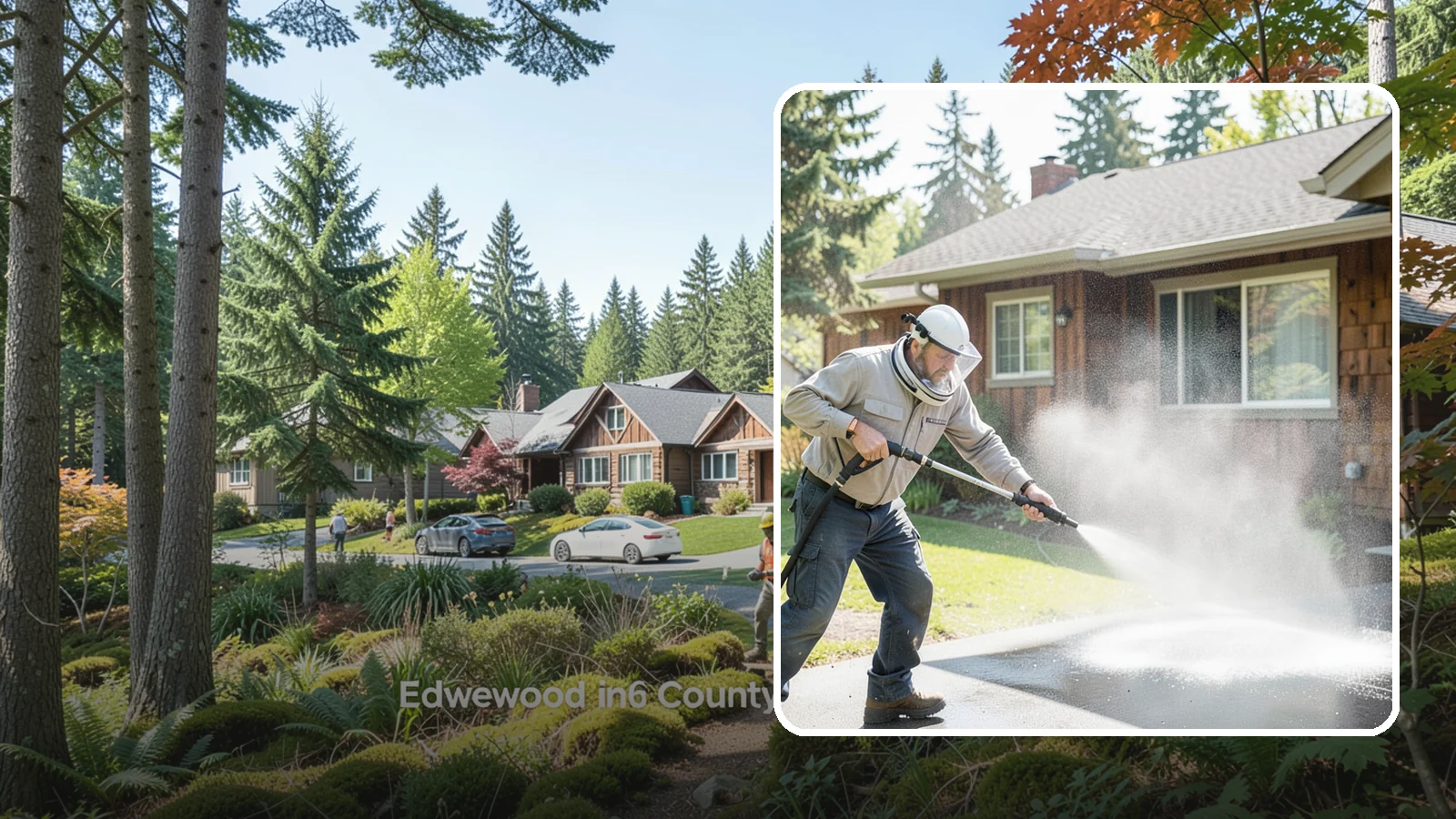 Low-Pressure Washing in Edgewood, Pierce County, WA - Low-pressure washing uses a reduced water force to clean surfaces that would be scarred or gouged by a standard pressure washer.