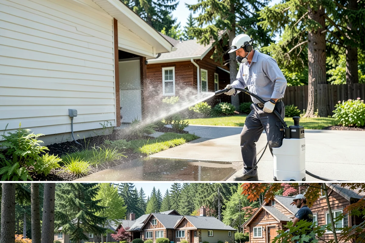 Low-Pressure Washing in Edgewood, Pierce County, WA - Suited to any season, with the region's wetter months being the most common time growth demands attention.