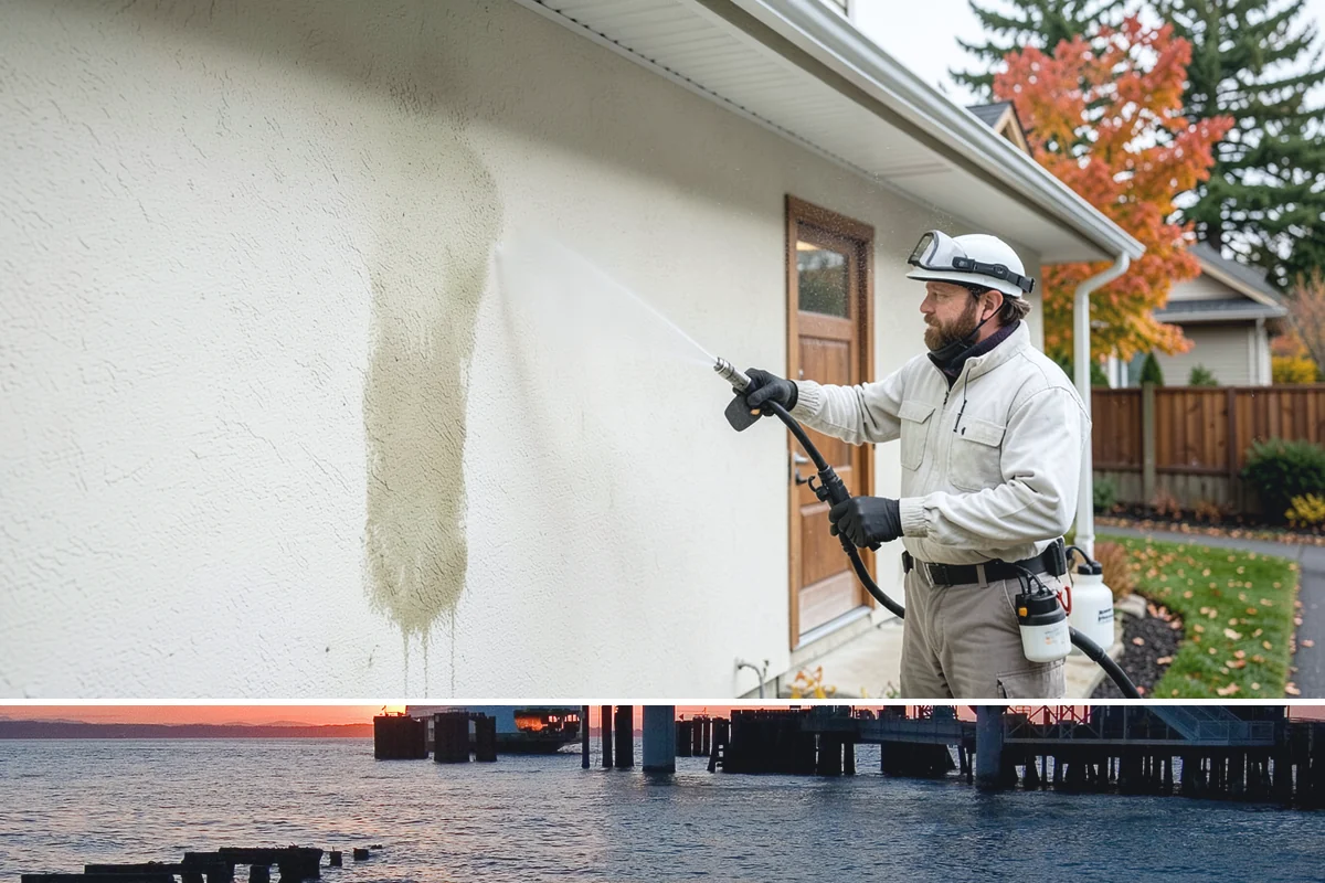 Low-Pressure Washing in Edmonds, Snohomish County, WA - Suited to any season, with the region's wetter months being the most common time growth demands attention.
