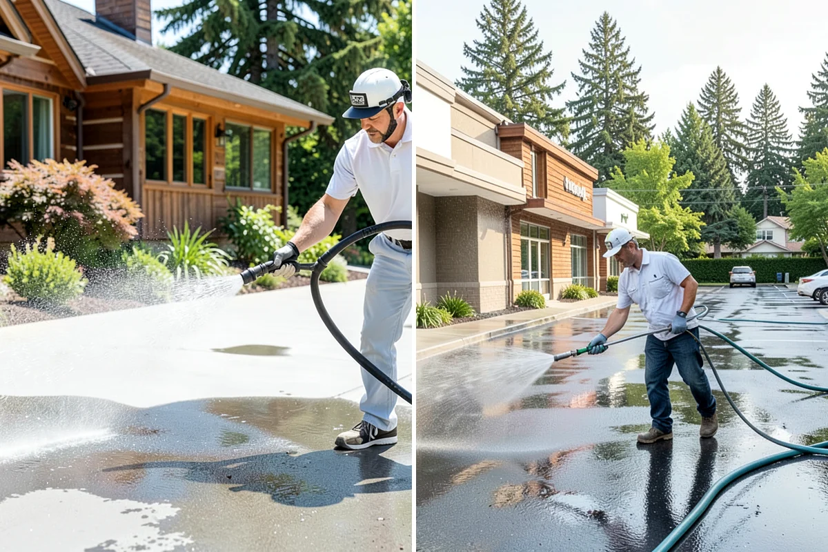 Low-Pressure Washing in Fircrest, Pierce County, WA - Test the surface to confirm the safe pressure range
