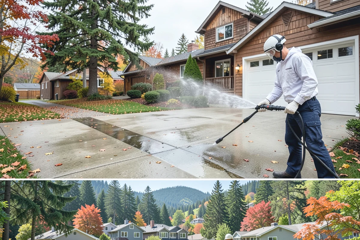 Low-Pressure Washing in Fircrest, Pierce County, WA - Suited to any season, with the region's wetter months being the most common time growth demands attention.
