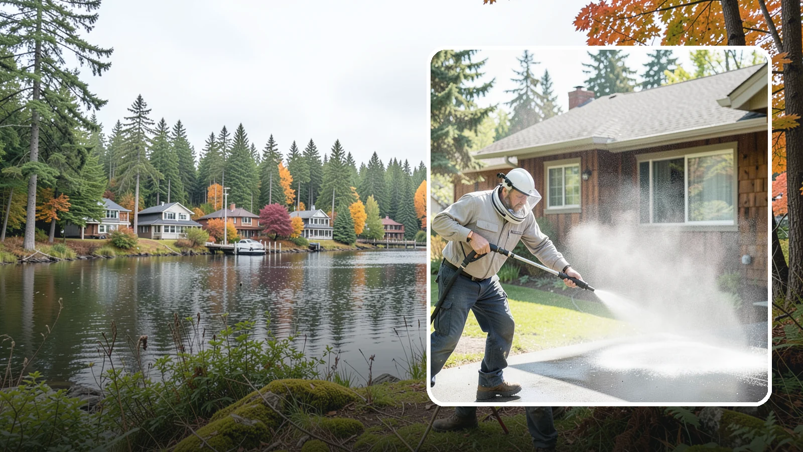 Low-Pressure Washing in La Conner, Skagit County, WA - Low-pressure washing uses a reduced water force to clean surfaces that would be scarred or gouged by a standard pressure washer.