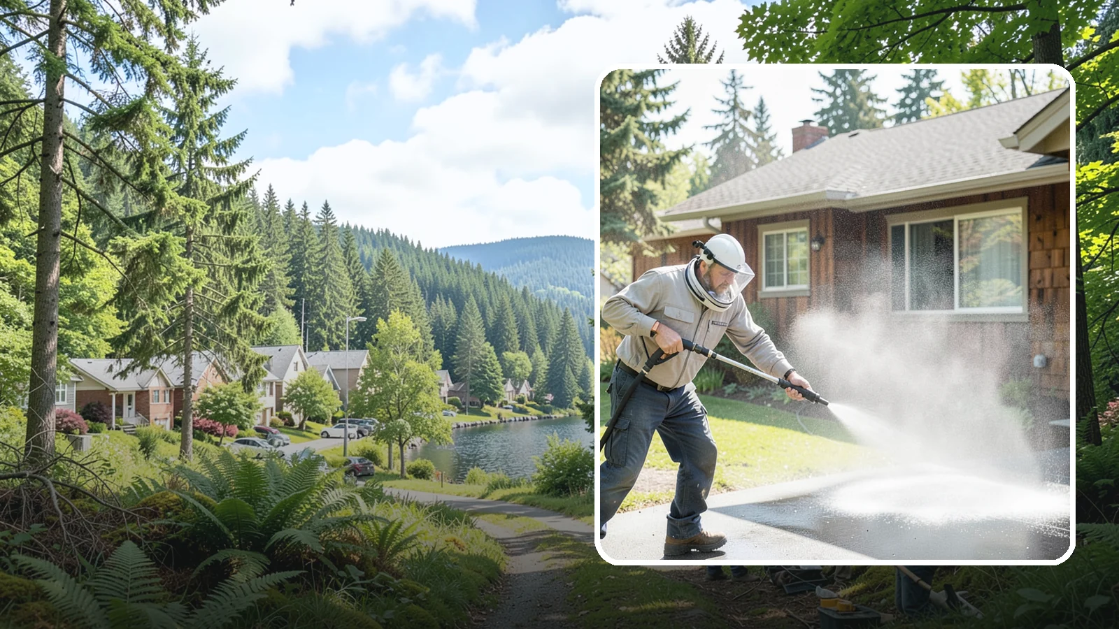 Low-Pressure Washing in Lake Forest Park, King County, WA - Low-pressure washing uses a reduced water force to clean surfaces that would be scarred or gouged by a standard pressure washer.