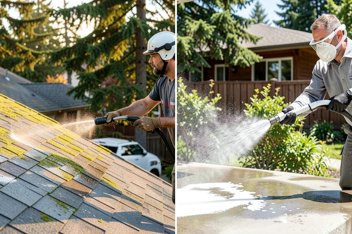 Low-Pressure Washing in Lake Forest Park, King County, WA - Test the surface to confirm the safe pressure range
