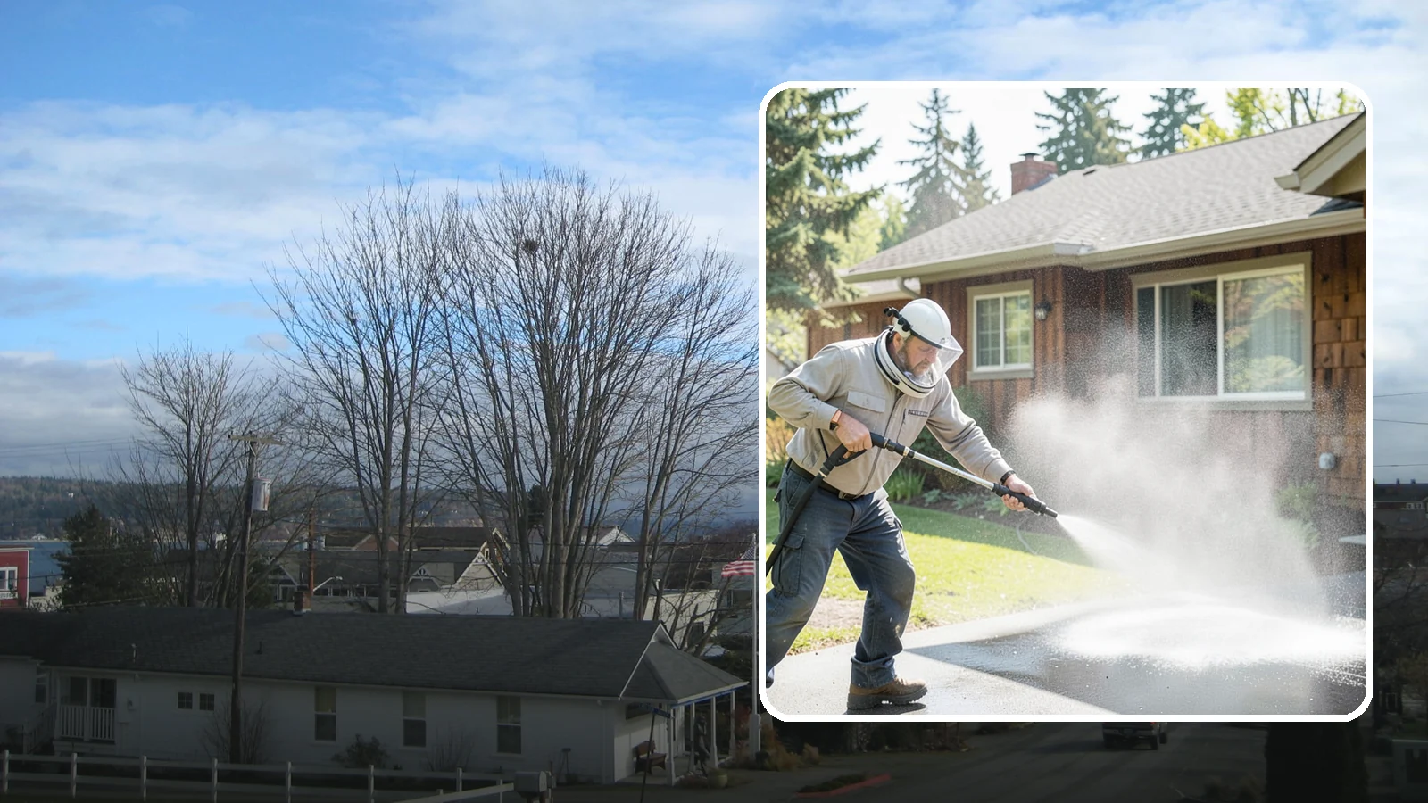 Low-Pressure Washing in Langley, Island County, WA - Low-pressure washing uses a reduced water force to clean surfaces that would be scarred or gouged by a standard pressure washer.