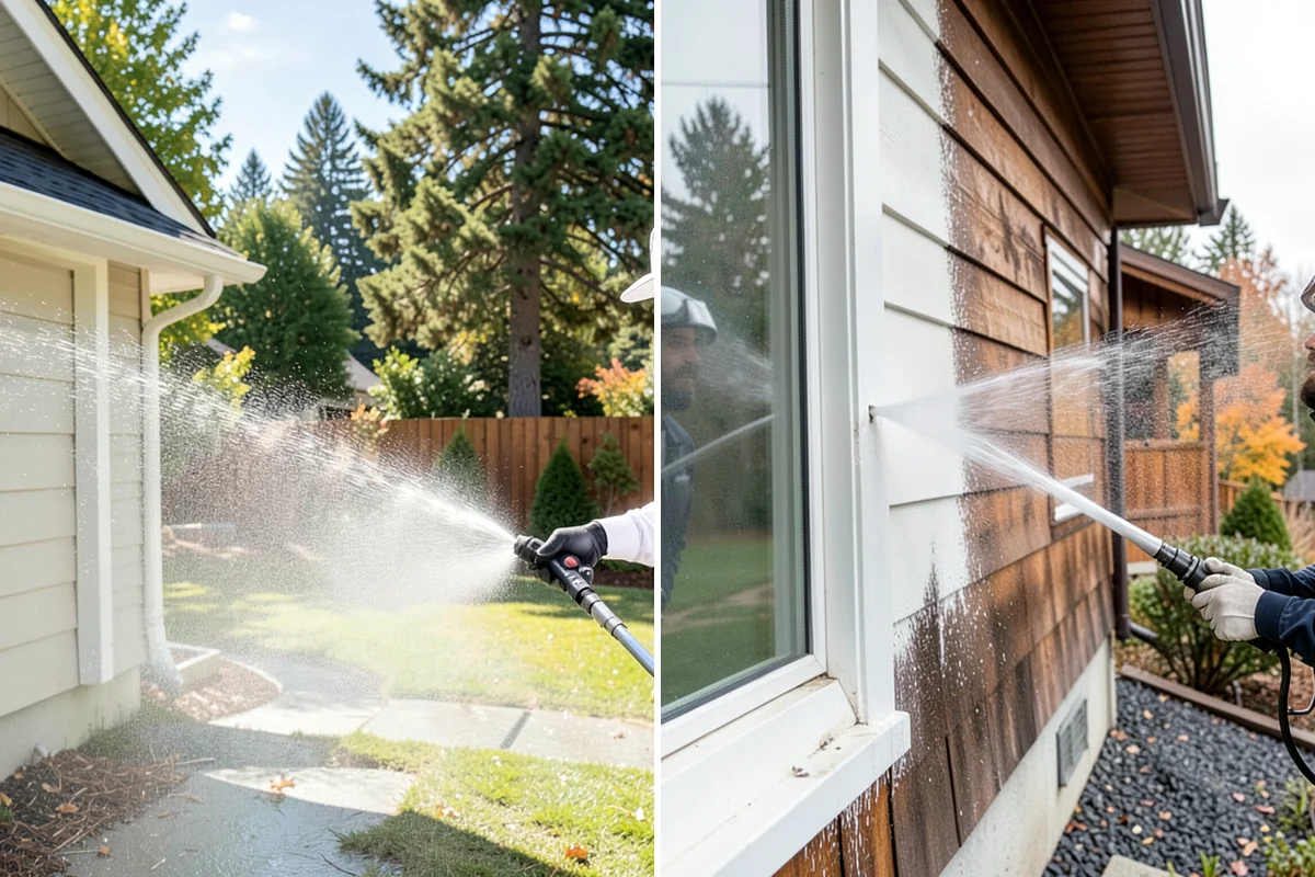 Low-Pressure Washing in Lyman, Skagit County, WA - Test the surface to confirm the safe pressure range