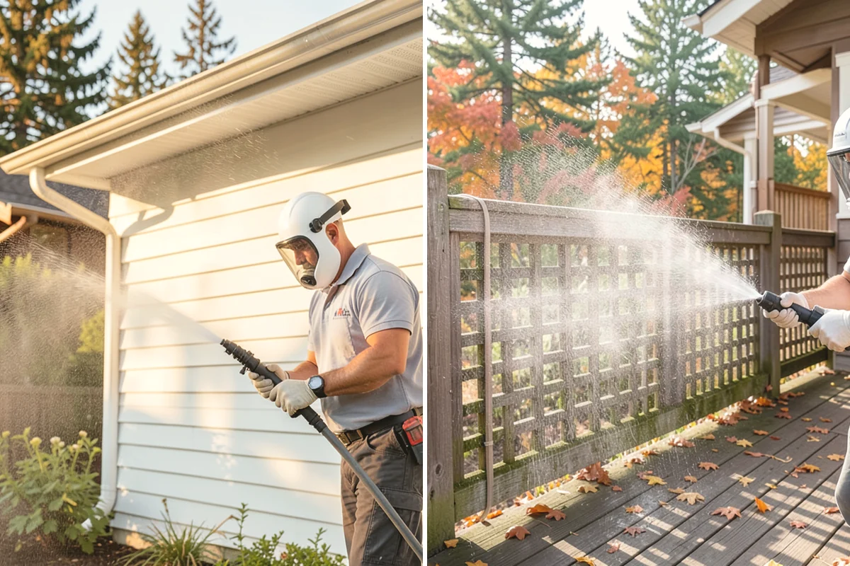 Low-Pressure Washing in Mill Creek, Snohomish County, WA - Test the surface to confirm the safe pressure range
