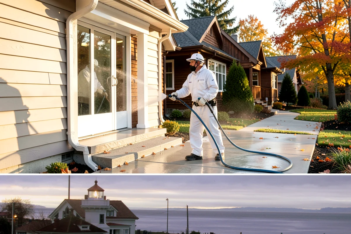 Low-Pressure Washing in Mukilteo, Snohomish County, WA - Suited to any season, with the region's wetter months being the most common time growth demands attention.