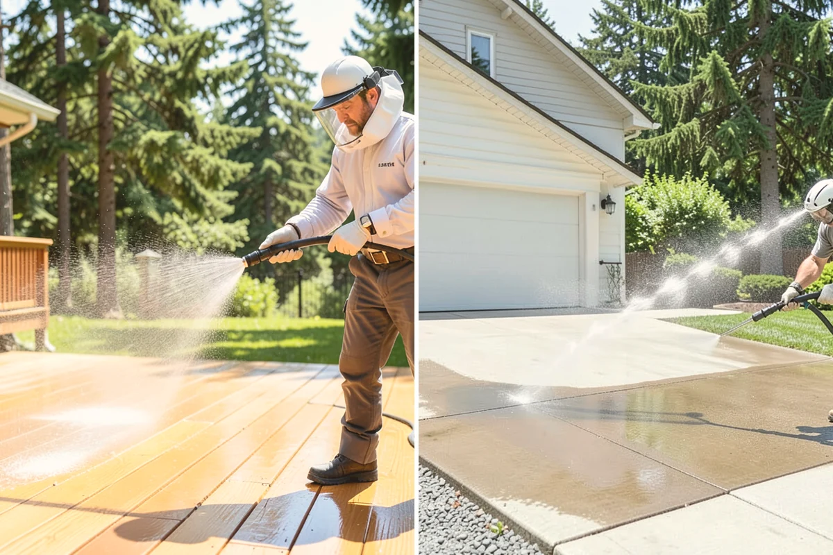 Low-Pressure Washing in Newcastle, King County, WA - Test the surface to confirm the safe pressure range