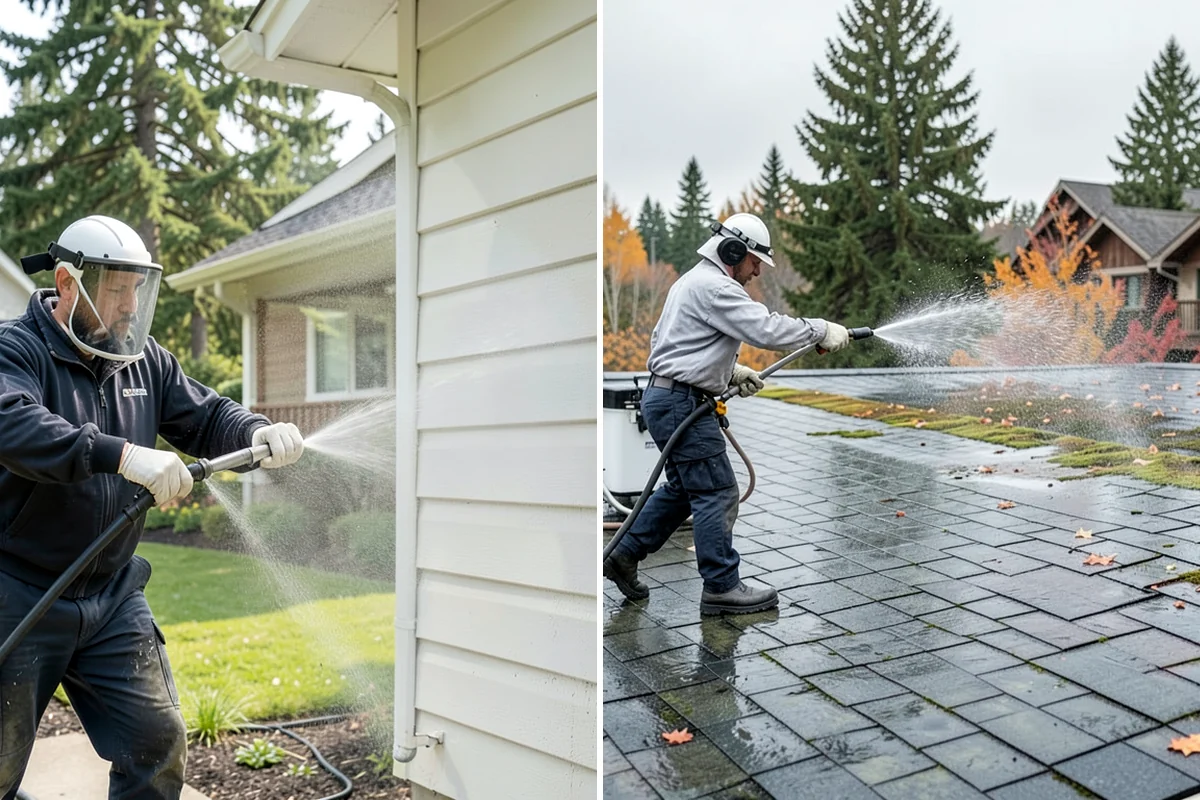 Low-Pressure Washing in Puyallup, Pierce County, WA - Test the surface to confirm the safe pressure range