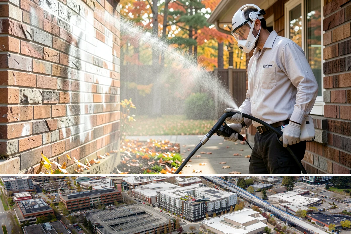 Low-Pressure Washing in Redmond, King County, WA - Suited to any season, with the region's wetter months being the most common time growth demands attention.