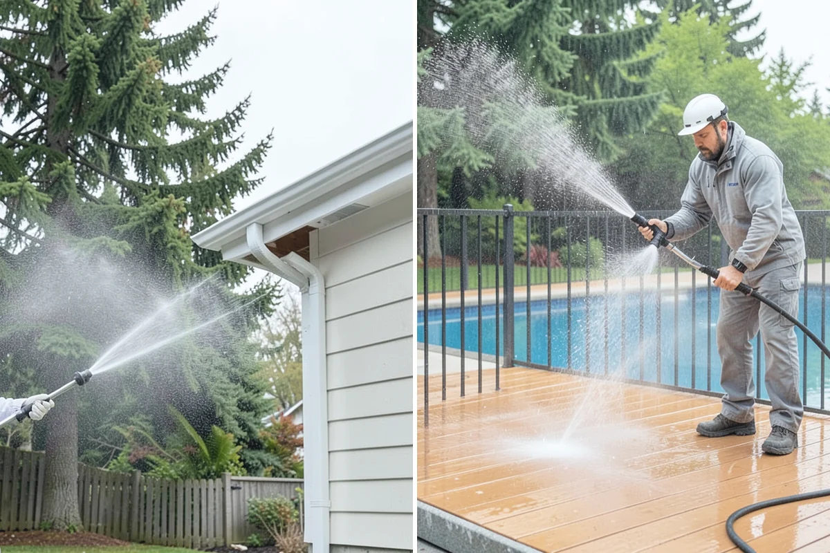 Low-Pressure Washing in Roy, Pierce County, WA - Test the surface to confirm the safe pressure range