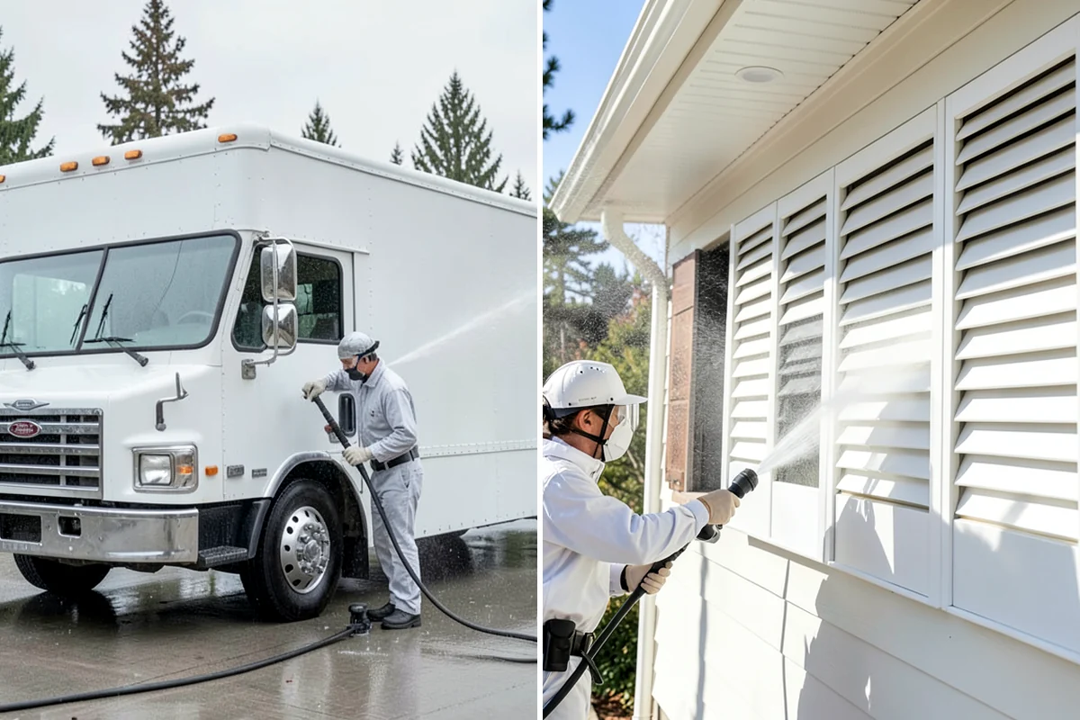 Low-Pressure Washing in SeaTac, King County, WA - Test the surface to confirm the safe pressure range