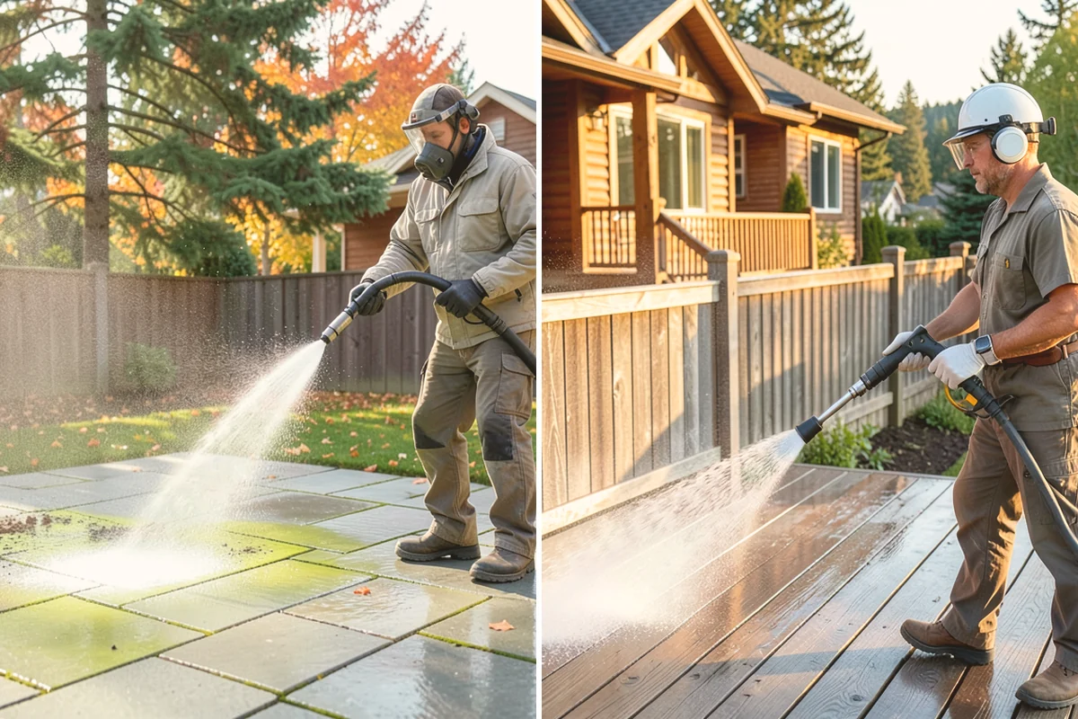 Low-Pressure Washing in Snohomish, Snohomish County, WA - Test the surface to confirm the safe pressure range