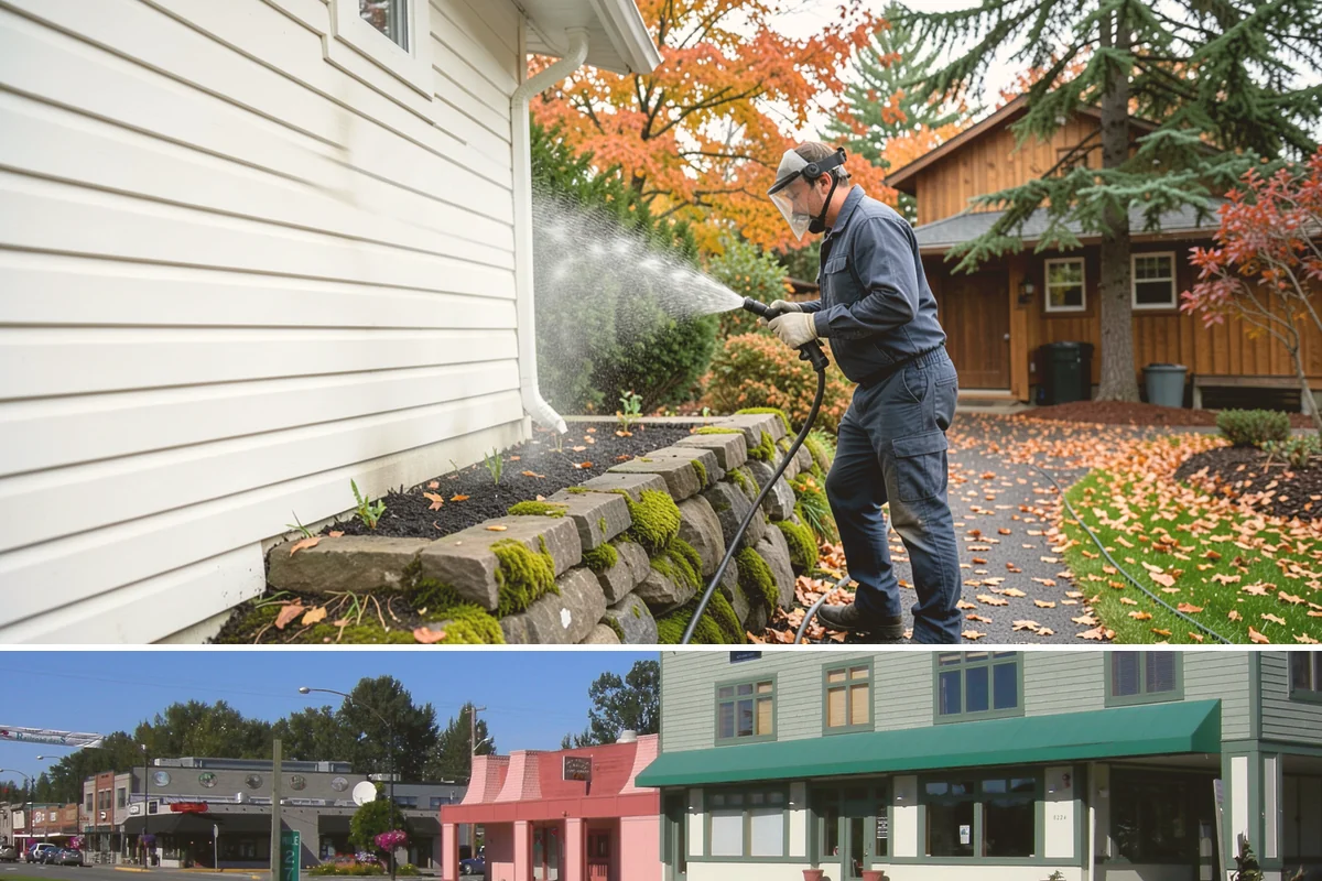 Low-Pressure Washing in Snoqualmie, King County, WA - Suited to any season, with the region's wetter months being the most common time growth demands attention.