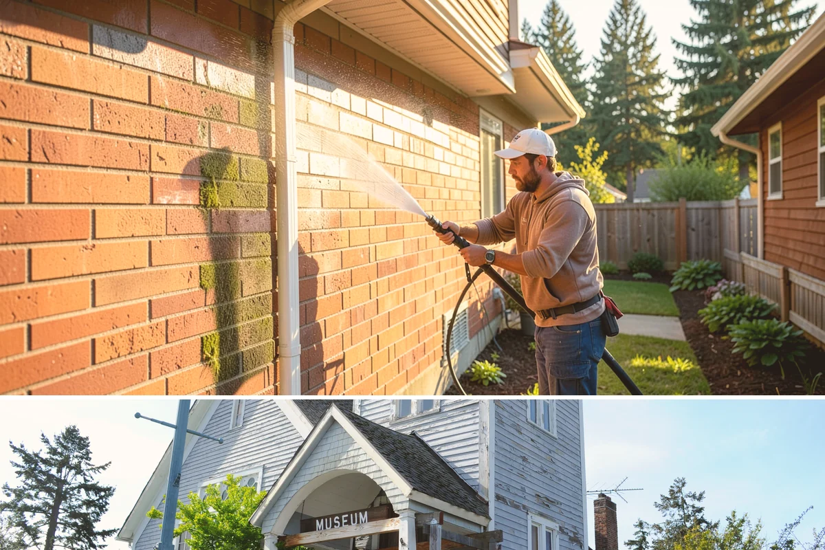Low-Pressure Washing in Steilacoom, Pierce County, WA - Suited to any season, with the region's wetter months being the most common time growth demands attention.