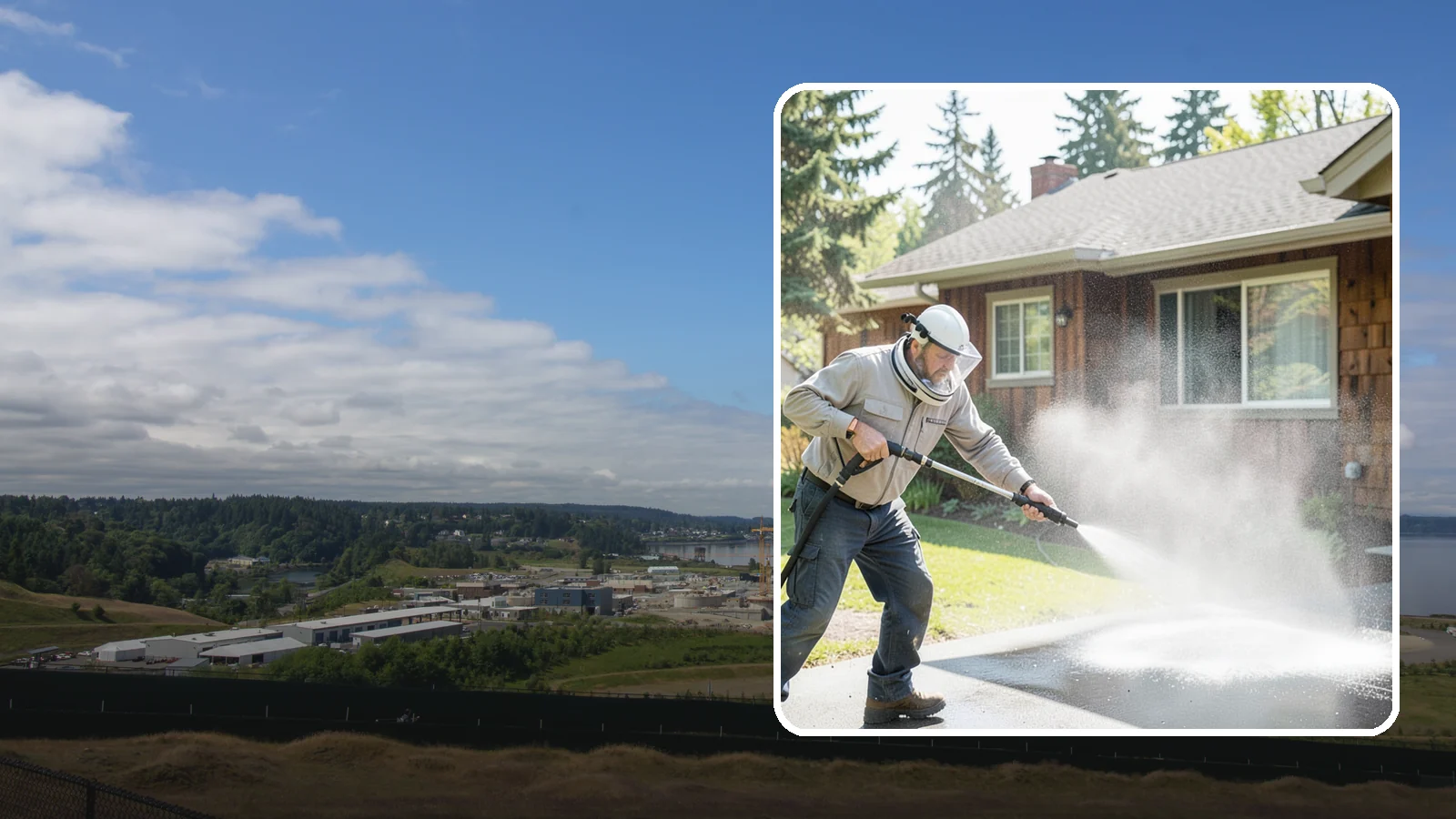 Low-Pressure Washing in University Place, Pierce County, WA - Low-pressure washing uses a reduced water force to clean surfaces that would be scarred or gouged by a standard pressure washer.