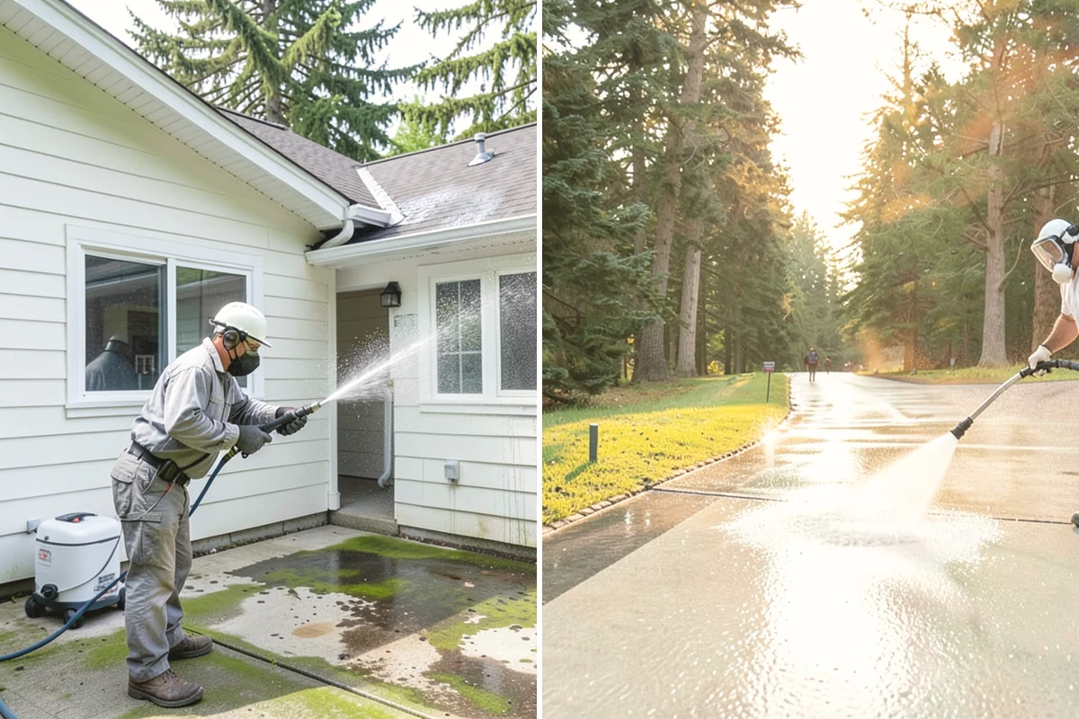 Low-Pressure Washing in Yarrow Point, King County, WA - Test the surface to confirm the safe pressure range