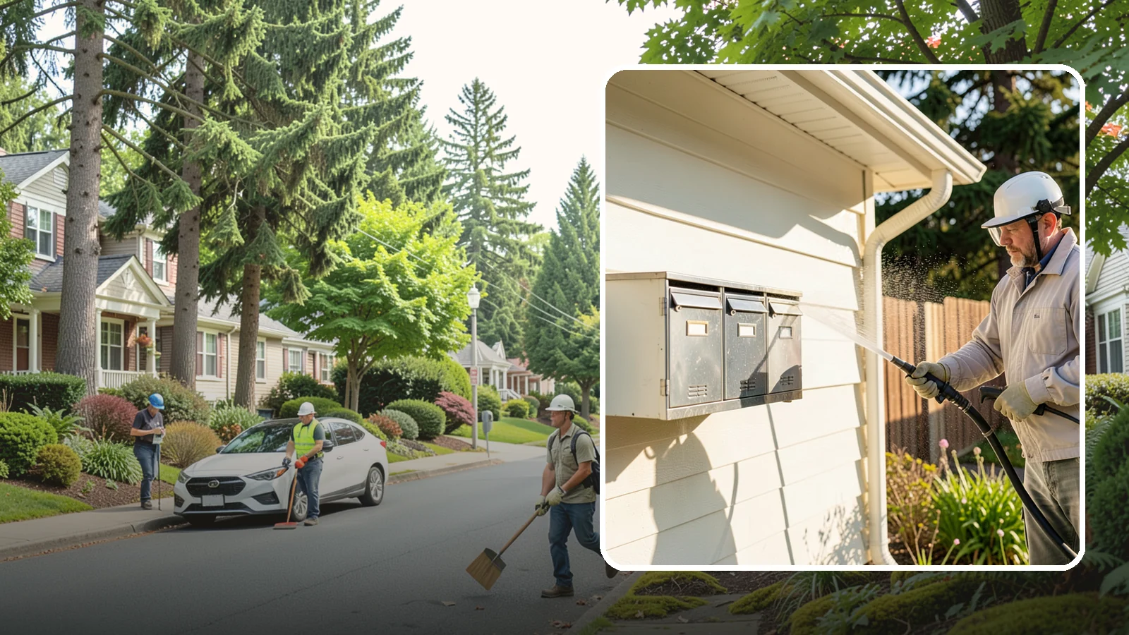 Mailbox Cleaning in Beaux Arts Village, King County, WA - We clean mailboxes and cluster units in Washington to clear the algae, cobwebs, and grime that dull them.