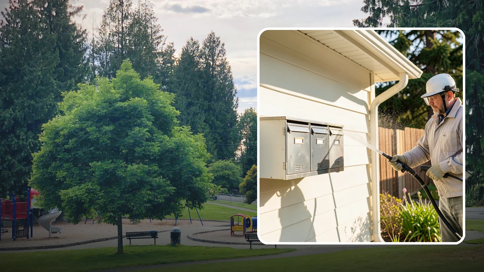 Mailbox Cleaning in Bonney Lake, Pierce County, WA - We clean mailboxes and cluster units in Washington to clear the algae, cobwebs, and grime that dull them.