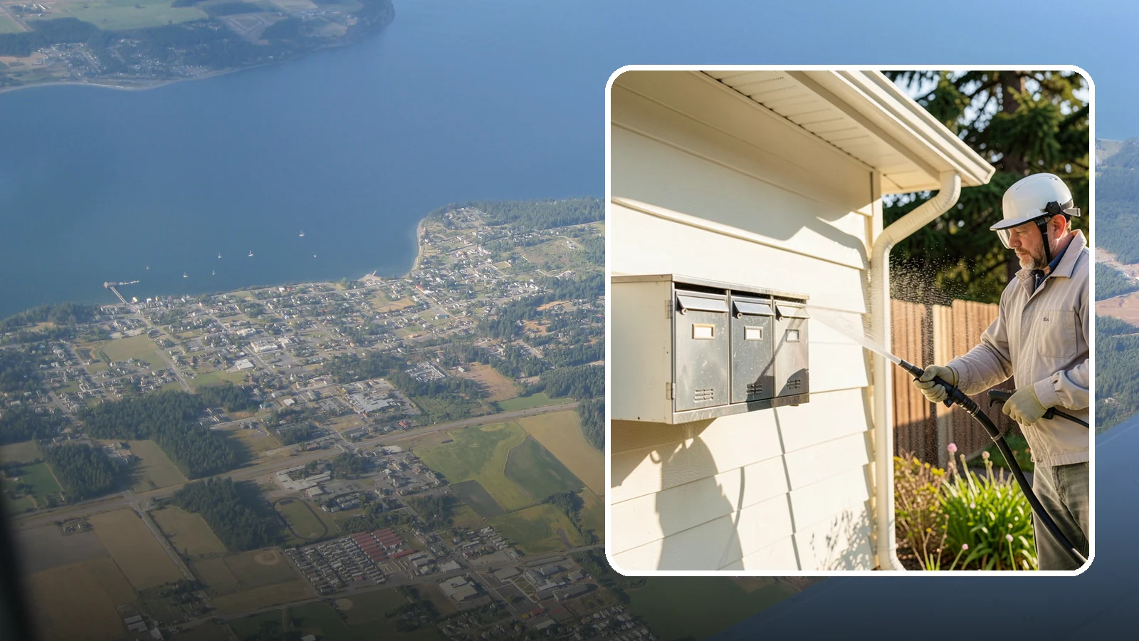 Mailbox Cleaning in Coupeville, Island County, WA - We clean mailboxes and cluster units in Washington to clear the algae, cobwebs, and grime that dull them.
