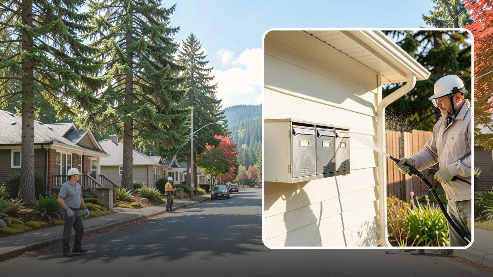 Mailbox Cleaning in Hunts Point, King County, WA - We clean mailboxes and cluster units in Washington to clear the algae, cobwebs, and grime that dull them.