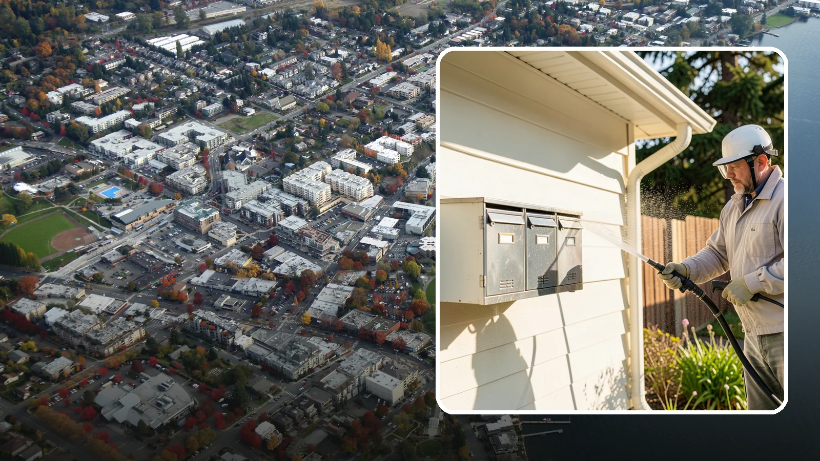 Mailbox Cleaning in Kirkland, King County, WA - We clean mailboxes and cluster units in Washington to clear the algae, cobwebs, and grime that dull them.