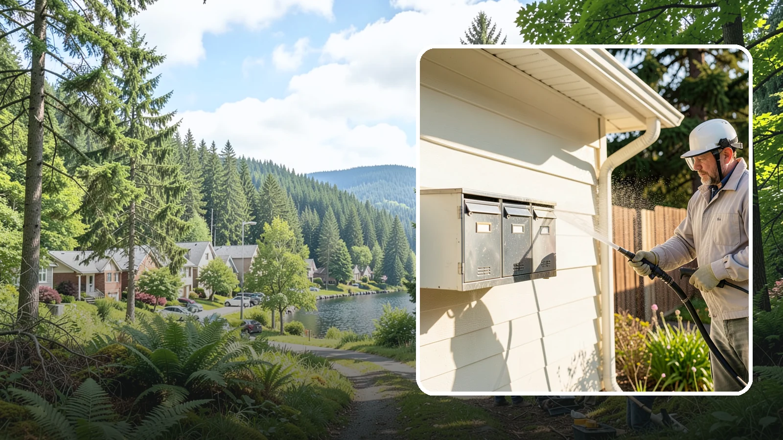 Mailbox Cleaning in Lake Forest Park, King County, WA - We clean mailboxes and cluster units in Washington to clear the algae, cobwebs, and grime that dull them.