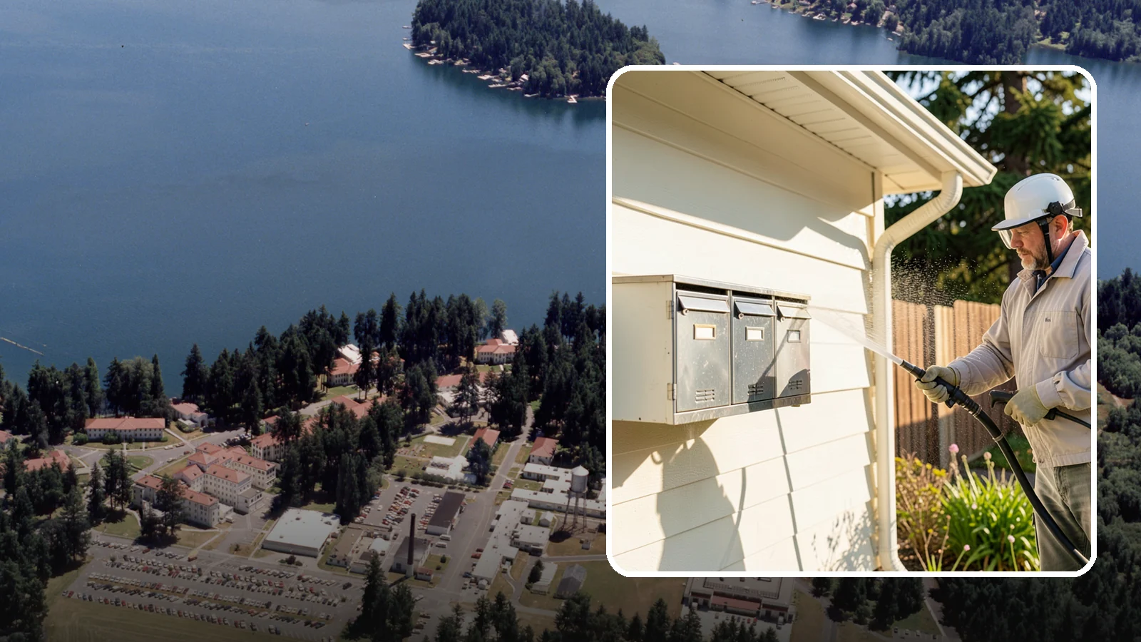 Mailbox Cleaning in Lakewood, Pierce County, WA - We clean mailboxes and cluster units in Washington to clear the algae, cobwebs, and grime that dull them.