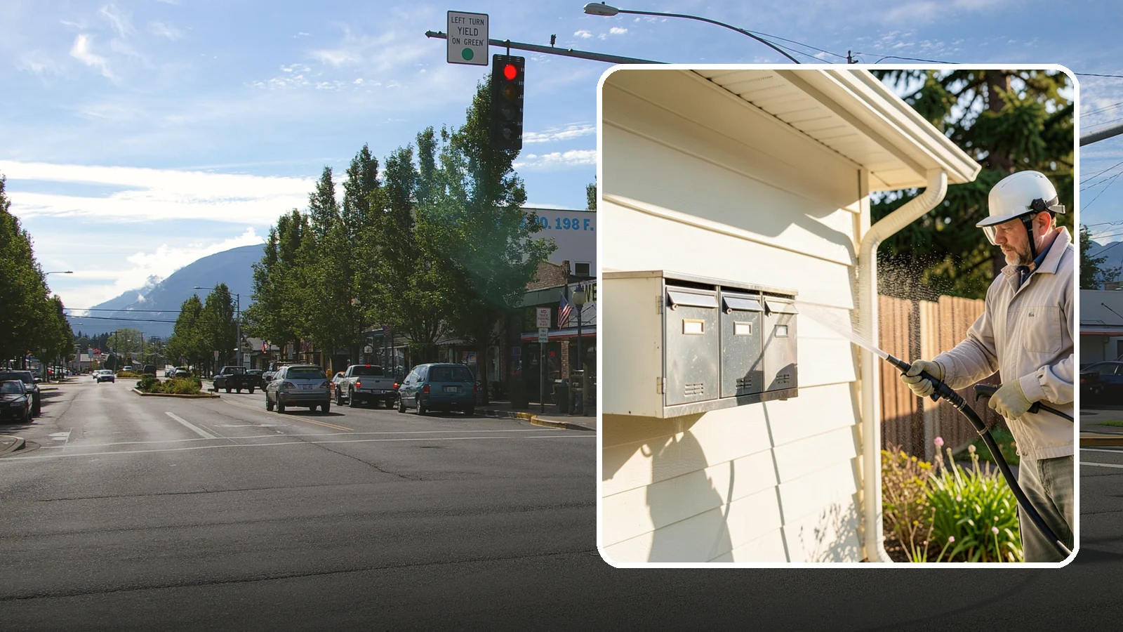 Mailbox Cleaning in North Bend, King County, WA - We clean mailboxes and cluster units in Washington to clear the algae, cobwebs, and grime that dull them.