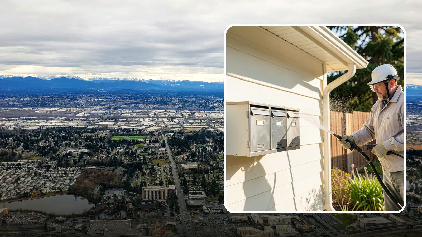 Mailbox Cleaning in SeaTac, King County, WA - We clean mailboxes and cluster units in Washington to clear the algae, cobwebs, and grime that dull them.