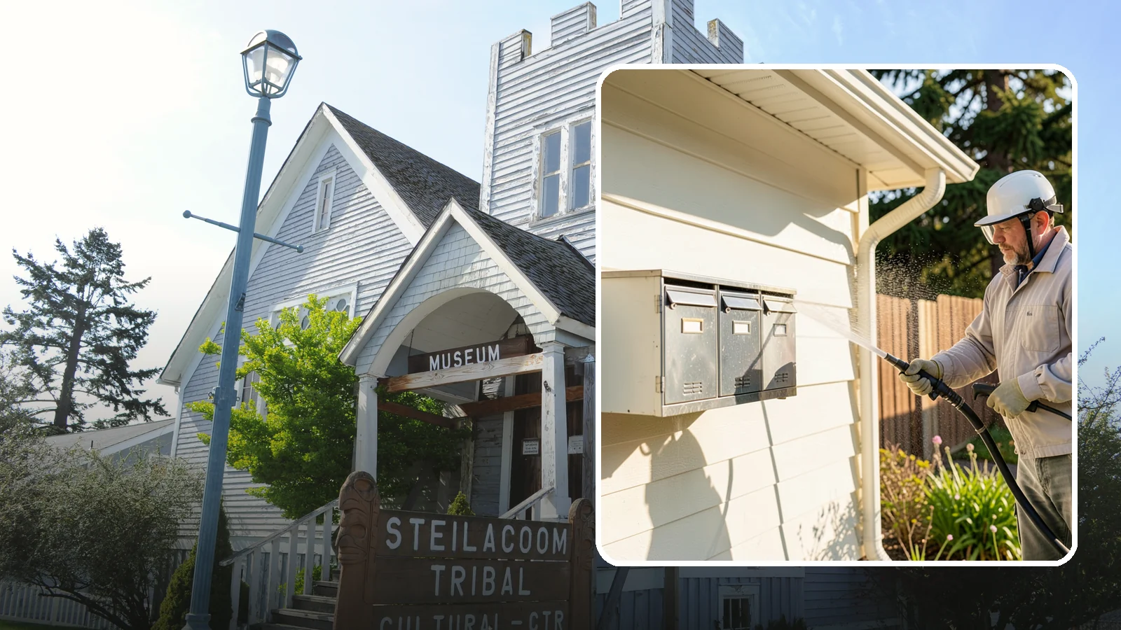 Mailbox Cleaning in Steilacoom, Pierce County, WA - We clean mailboxes and cluster units in Washington to clear the algae, cobwebs, and grime that dull them.