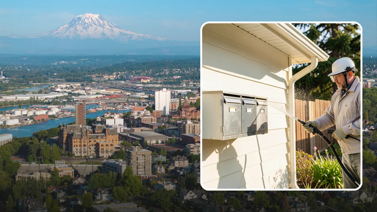 Mailbox Cleaning in Tacoma, Pierce County, WA - We clean mailboxes and cluster units in Washington to clear the algae, cobwebs, and grime that dull them.