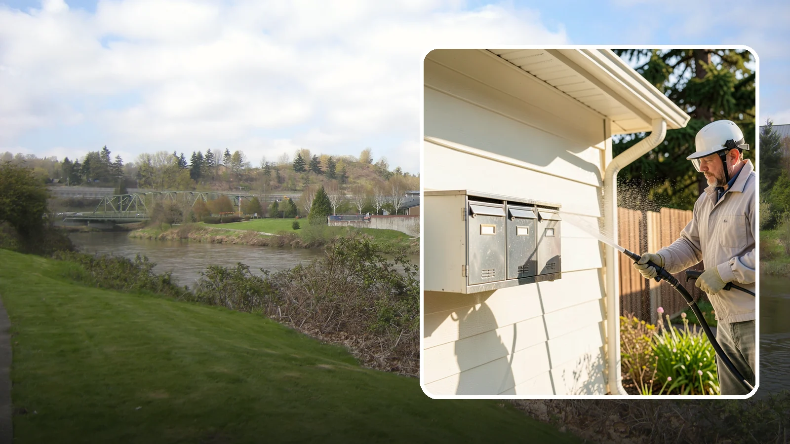 Mailbox Cleaning in Tukwila, King County, WA - We clean mailboxes and cluster units in Washington to clear the algae, cobwebs, and grime that dull them.
