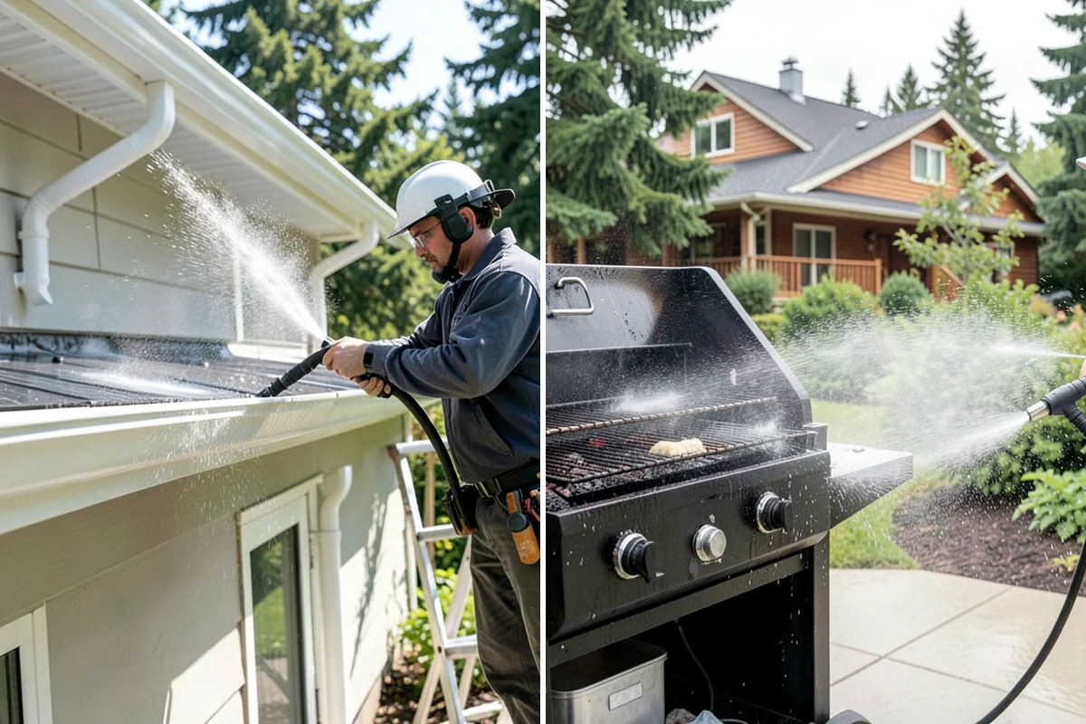 Medical Facility Exterior Cleaning in Arlington, Snohomish County, WA - Cordon off work zones and protect landscaping and entry mats