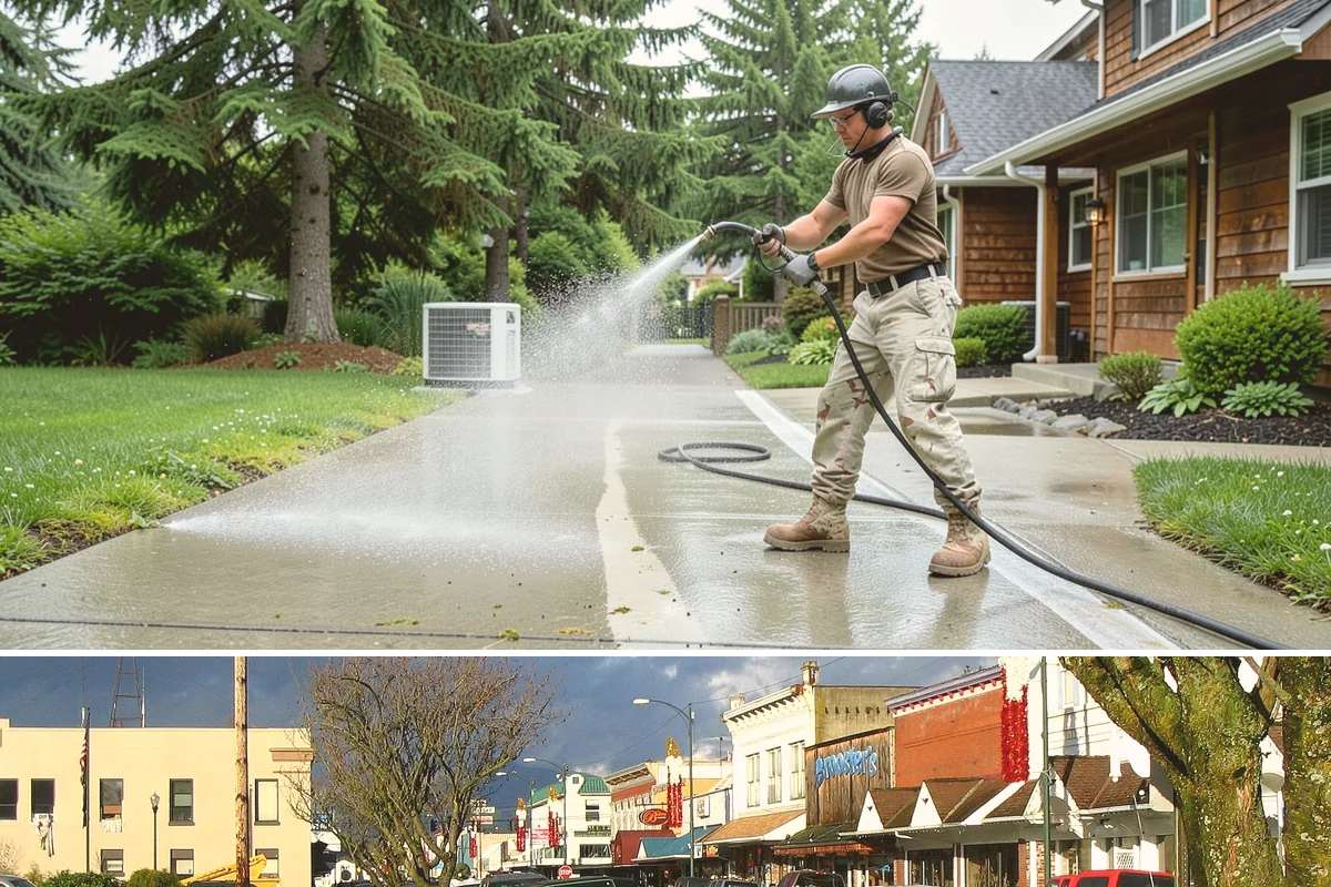 Medical Facility Exterior Cleaning in Arlington, Snohomish County, WA - Twice a year, ideally in spring and fall, keeps a medical exterior consistently clean given the Northwest's long damp seasons.
