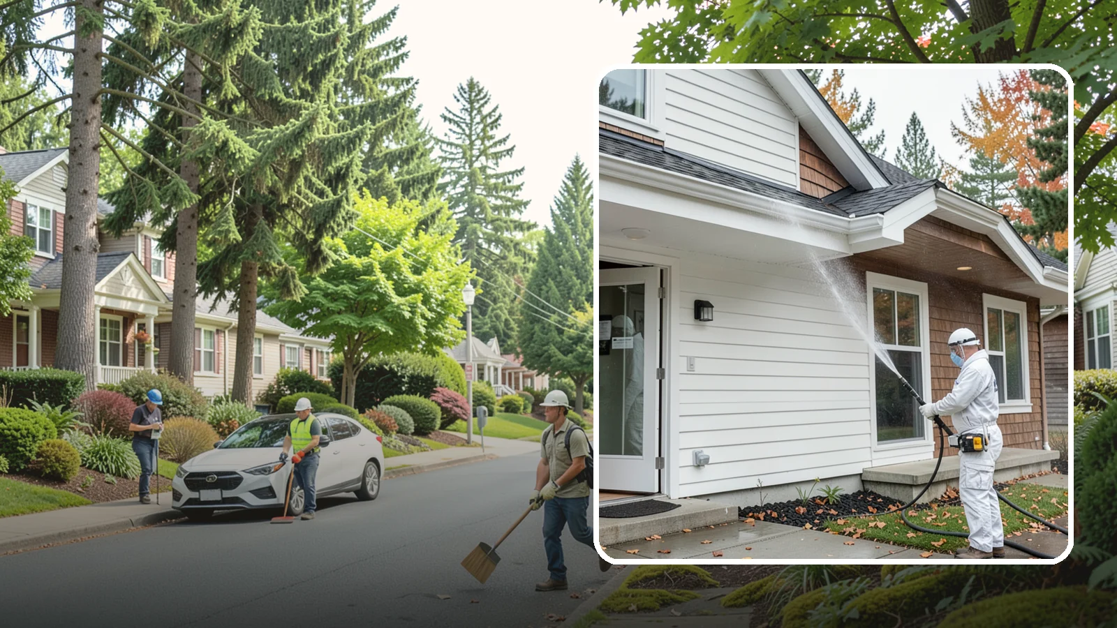 Medical Facility Exterior Cleaning in Beaux Arts Village, King County, WA - Sanitizing exterior wash for clinics and medical offices that removes biofilm, mildew, and grime from entrances, walkways, and...