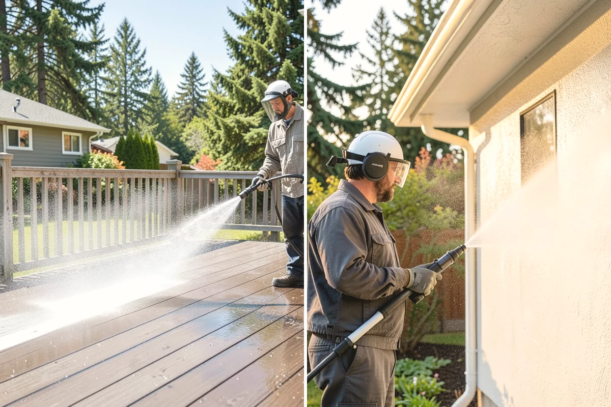 Medical Facility Exterior Cleaning in Black Diamond, King County, WA - Cordon off work zones and protect landscaping and entry mats