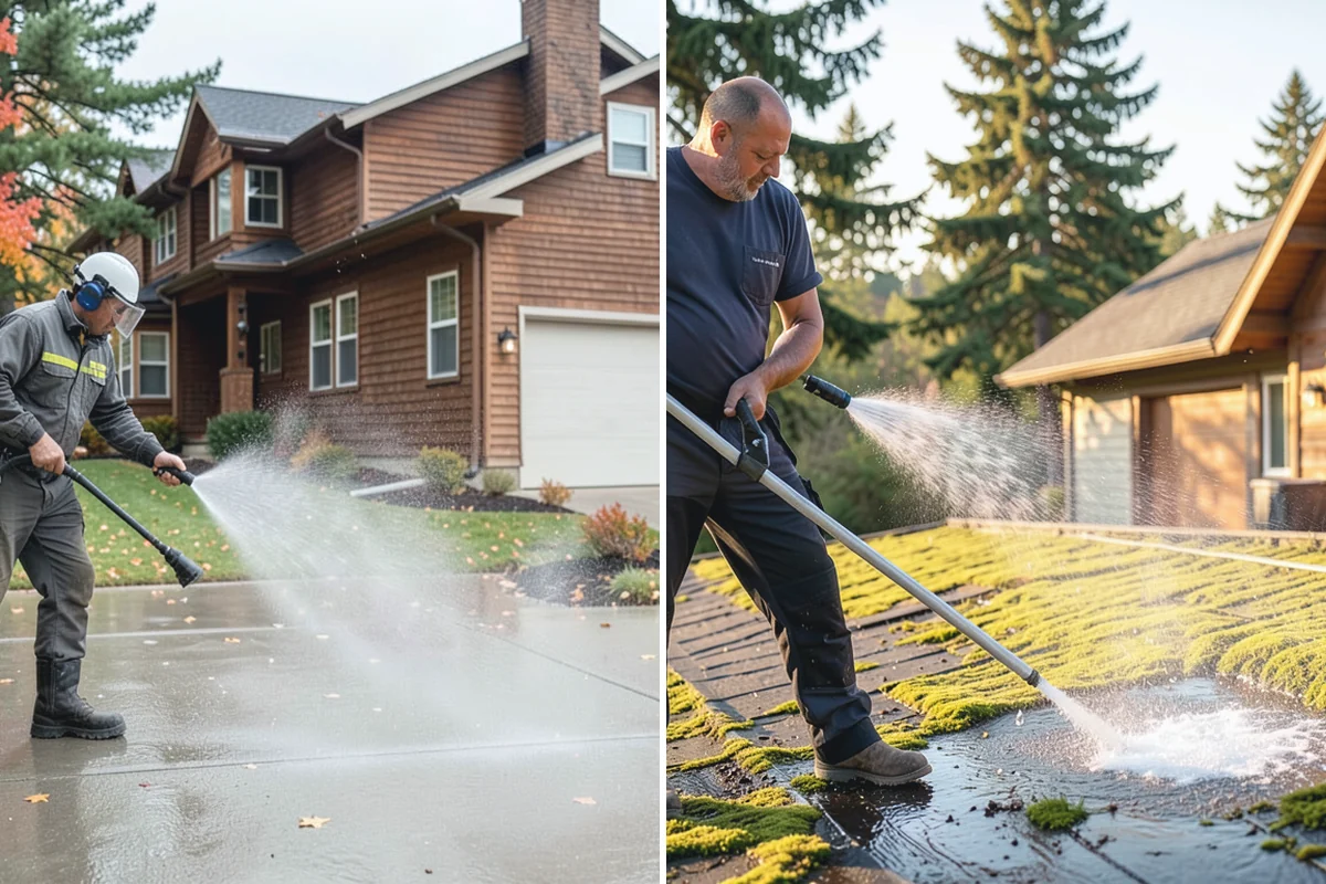 Medical Facility Exterior Cleaning in Bonney Lake, Pierce County, WA - Cordon off work zones and protect landscaping and entry mats