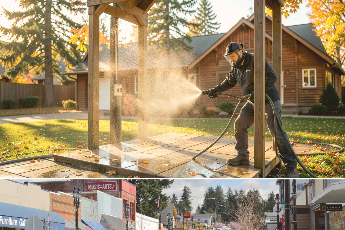 Medical Facility Exterior Cleaning in Bothell, King County, WA - Twice a year, ideally in spring and fall, keeps a medical exterior consistently clean given the Northwest's long damp seasons.