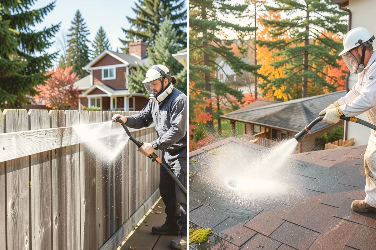 Medical Facility Exterior Cleaning in Brier, Snohomish County, WA - Cordon off work zones and protect landscaping and entry mats