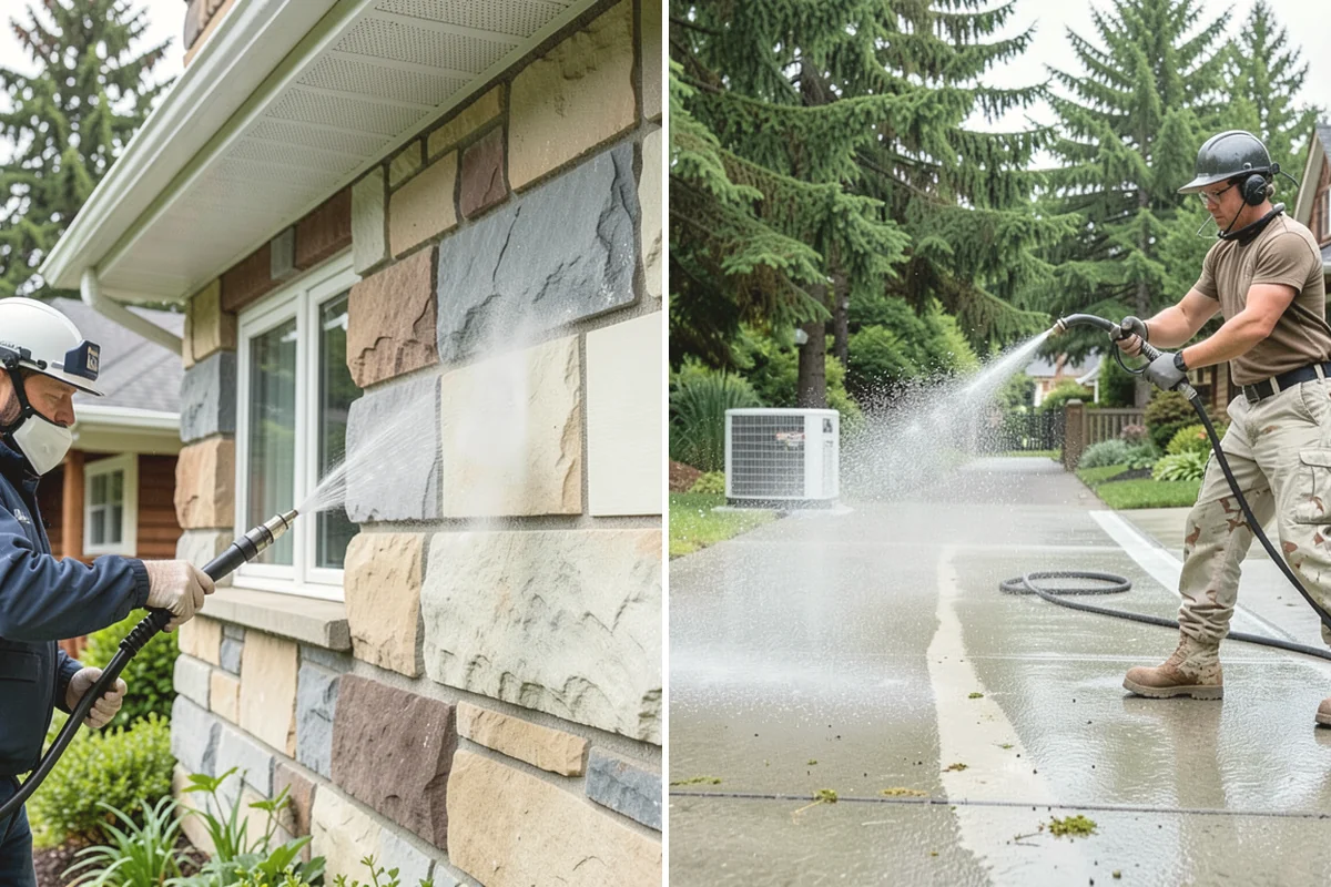 Medical Facility Exterior Cleaning in Burien, King County, WA - Cordon off work zones and protect landscaping and entry mats