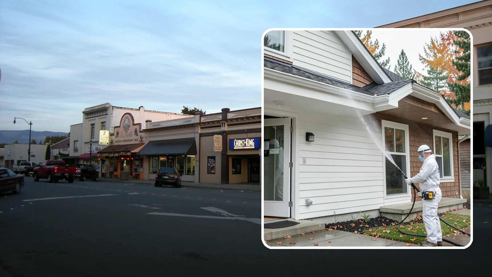 Medical Facility Exterior Cleaning in Burlington, Skagit County, WA - Sanitizing exterior wash for clinics and medical offices that removes biofilm, mildew, and grime from entrances, walkways, and...