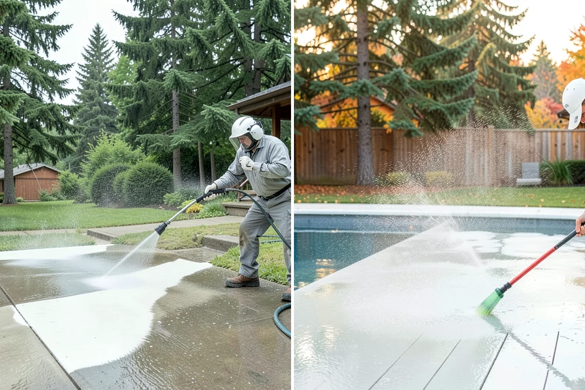 Medical Facility Exterior Cleaning in Concrete, Skagit County, WA - Cordon off work zones and protect landscaping and entry mats