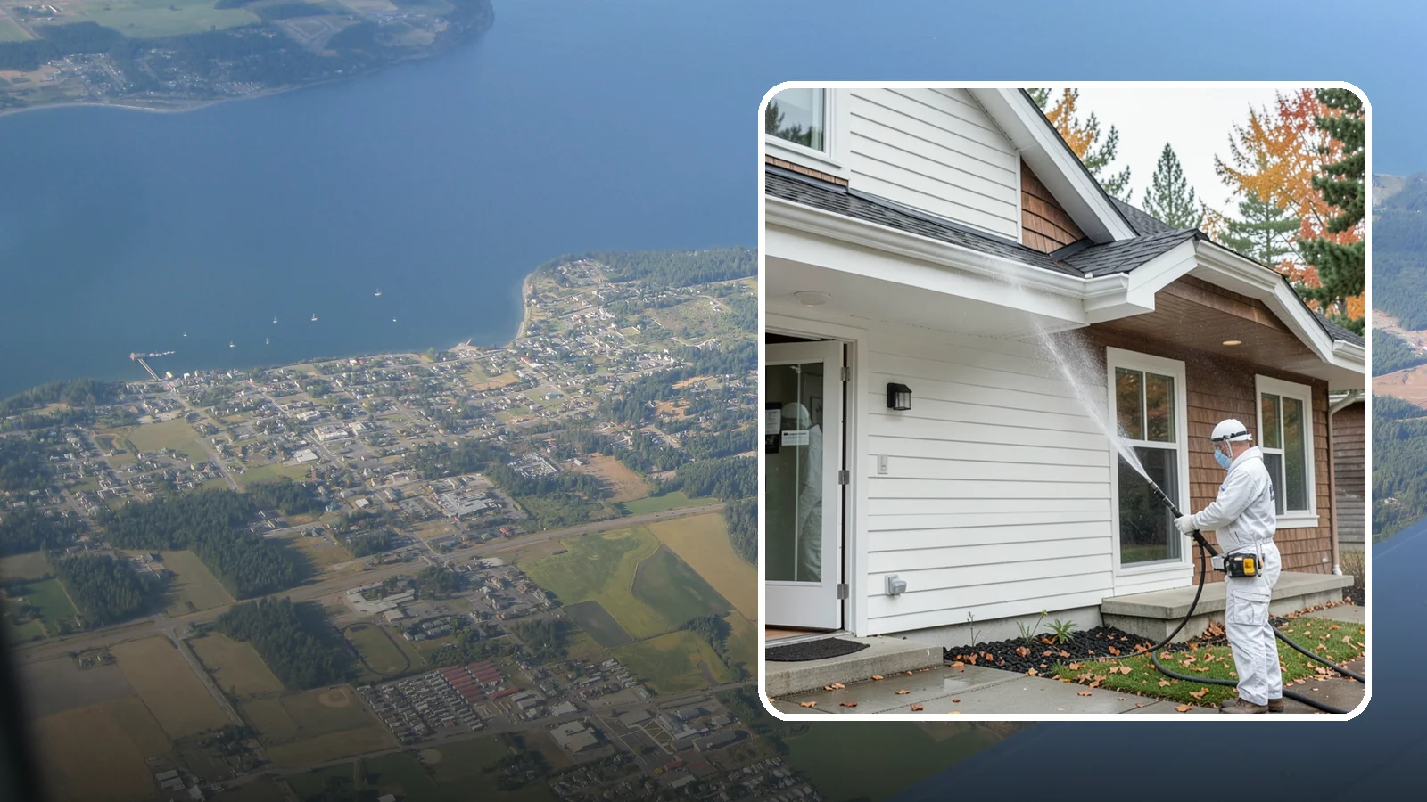 Medical Facility Exterior Cleaning in Coupeville, Island County, WA - Sanitizing exterior wash for clinics and medical offices that removes biofilm, mildew, and grime from entrances, walkways, and...