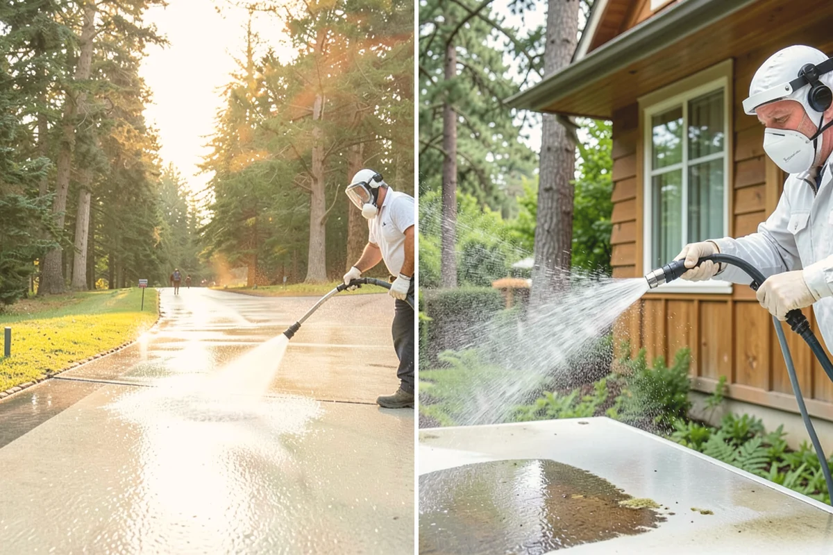Medical Facility Exterior Cleaning in Edmonds, Snohomish County, WA - Cordon off work zones and protect landscaping and entry mats