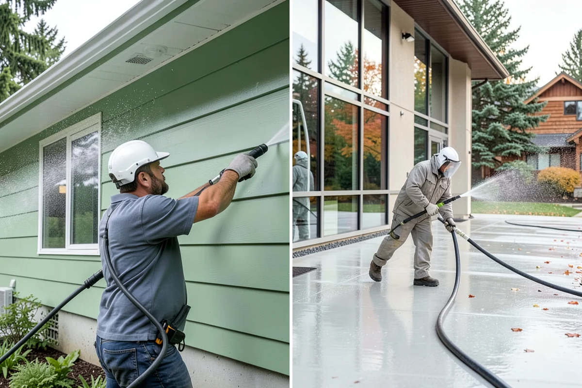 Medical Facility Exterior Cleaning in Everett, Snohomish County, WA - Cordon off work zones and protect landscaping and entry mats